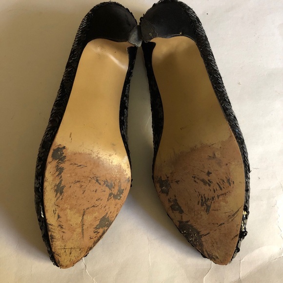 Dolce By Pierre Black Sequin Woman’s Shoes Authentic Size 7.5 - Picture 8 of 11